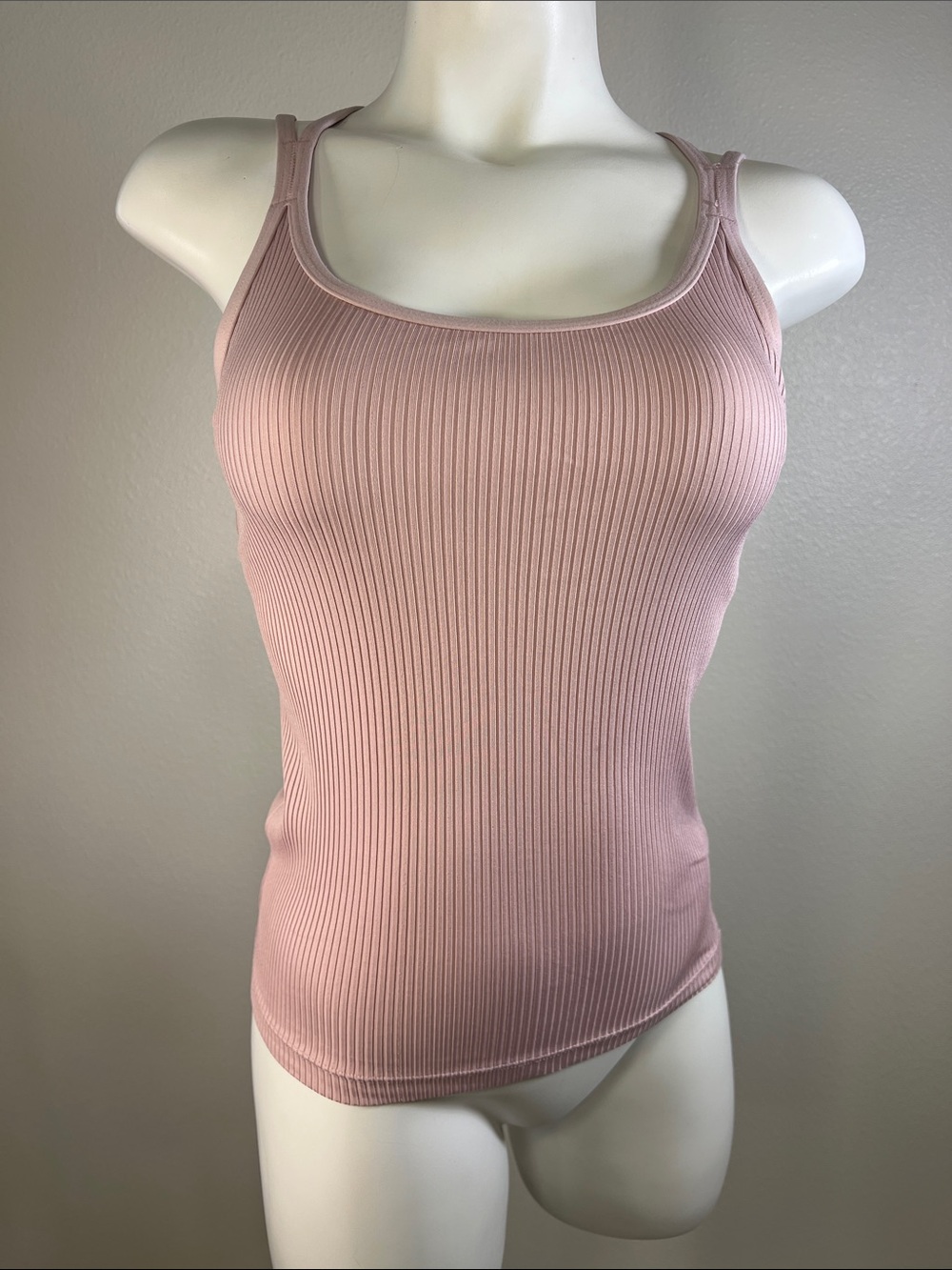 PINK Victoria's Secret Ribbed Scoop Tank - Dusty Rose SMALL